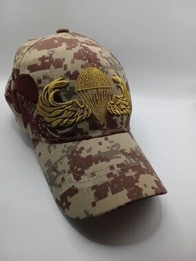 Paratrooper Airborne Military Baseball Hat Cap Camo Curved Brim Strapback